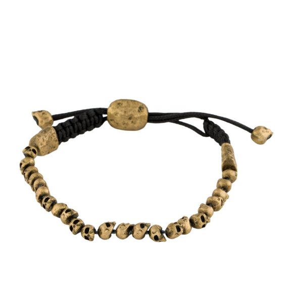 JOHN VARVATOS BEADED SKULL WRAP BRACELET
